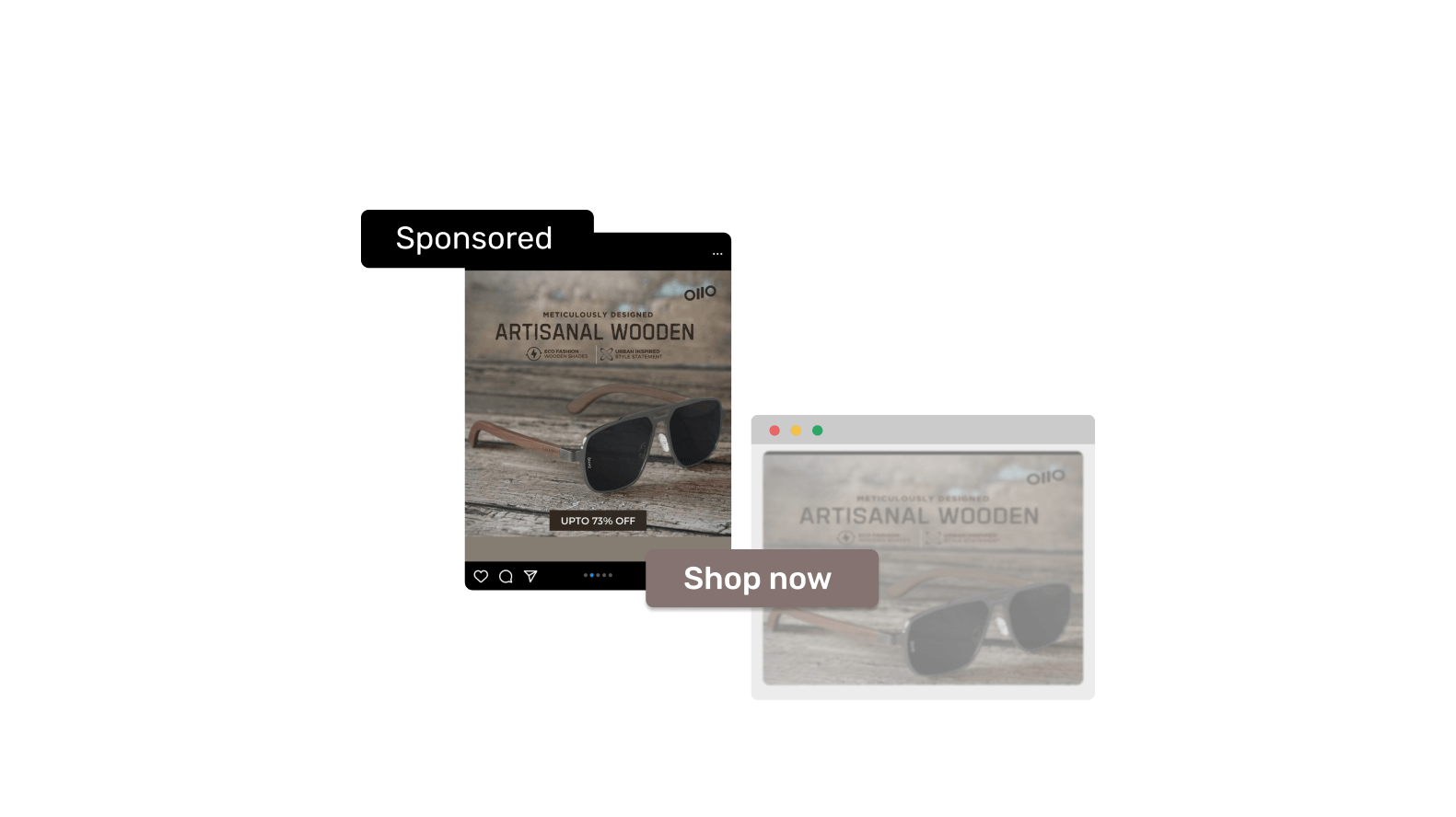 A concept of In-app advertising (IAA) app monetization model highlighting Instagram's native ad advertising